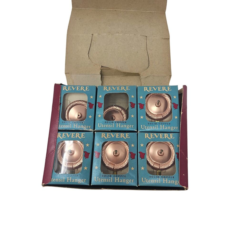Deadstock Vintage 60s 6 Revere Ware Copper Utensil Holders Cottage Farmhouse
